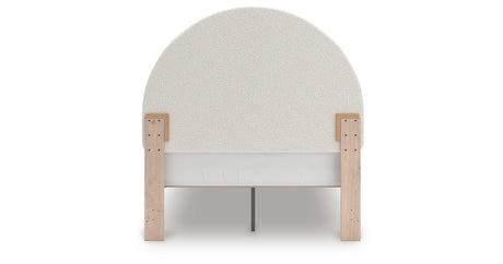 Arloster Tan/White Full Upholstered Platform Bed from Ashley Furniture - Luna Furniture