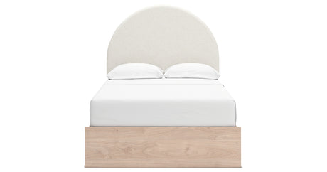 Arloster Tan/White Full Upholstered Platform Bed from Ashley Furniture - Luna Furniture