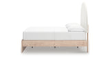 Arloster Tan/White Full Upholstered Platform Bed from Ashley Furniture - Luna Furniture