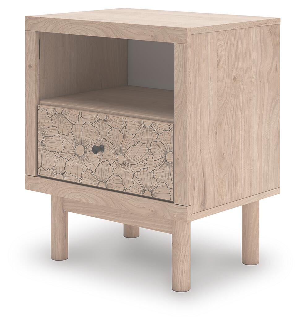 Arloster Tan Full Panel Storage Bed, Dresser, Mirror and Nightstand from Ashley Furniture - Luna Furniture