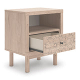 Arloster Tan/White Upholstered Storage Platform Youth Bedroom Set wit 2 One-Side Drawers from Ashley - Luna Furniture