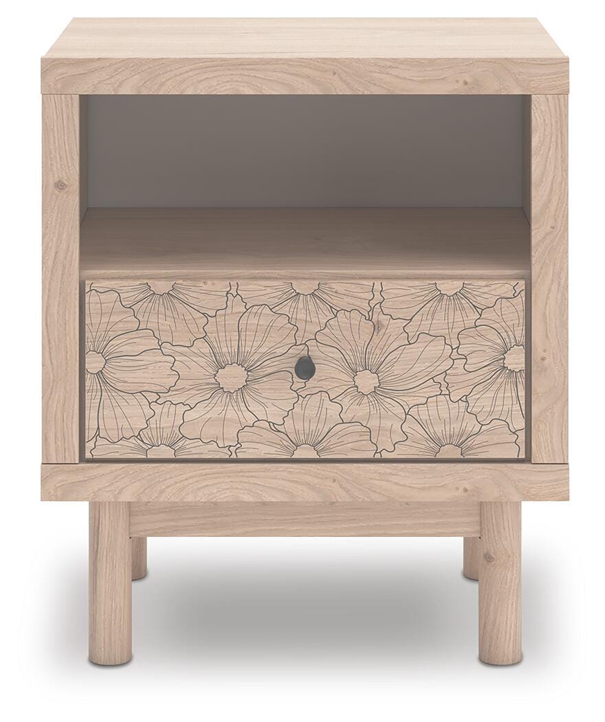 Arloster Tan Full Panel Storage Bed, Dresser, Mirror and Nightstand from Ashley Furniture - Luna Furniture
