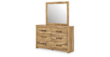 Maystonna Tan Queen Panel Bed, Dresser and Mirror from Ashley Furniture - Luna Furniture