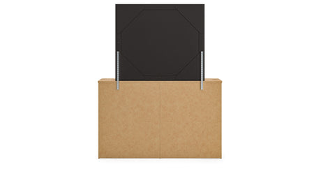 Maystonna Tan Queen Crossbuck Panel Bed, Dresser and Mirror from Ashley Furniture - Luna Furniture