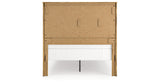 Maystonna Tan Queen Crossbuck Panel Bed, Dresser and Mirror from Ashley Furniture - Luna Furniture