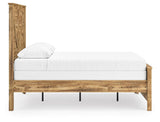 Maystonna Tan Queen Crossbuck Panel Bed, Dresser and Mirror from Ashley Furniture - Luna Furniture