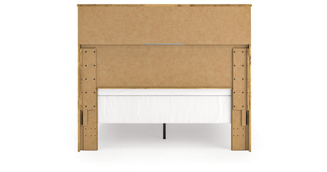 Maystonna Tan Queen Panel Bed, Dresser and Mirror from Ashley Furniture - Luna Furniture