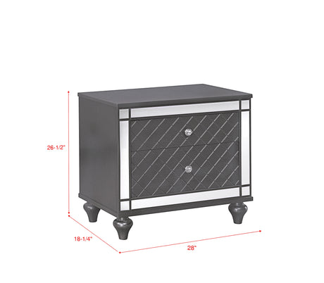 Refino Gray Nightstand from Crown Mark - Luna Furniture