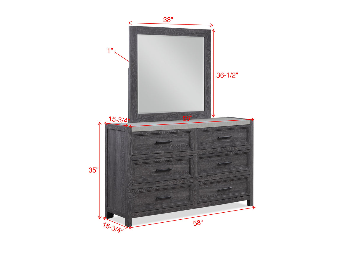 Madsen Gray Dresser Mirror