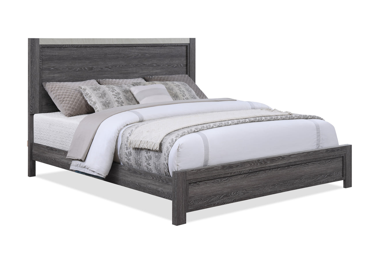 Madsen Gray Queen Panel Bed from Crown Mark - Luna Furniture