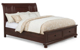 Claribelle Cherry King Storage Sleigh Bed from Crown Mark - Luna Furniture