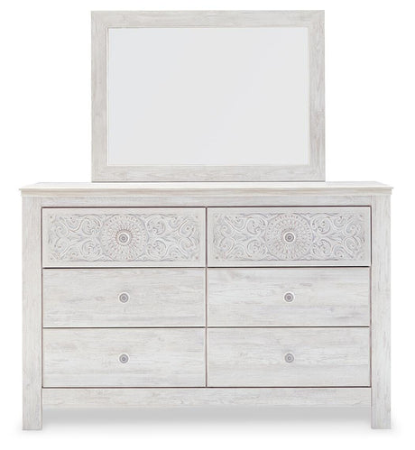 Paxberry Whitewash Dresser and Mirror from Ashley Furniture - Luna Furniture