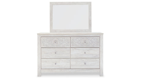 Paxberry Whitewash Dresser and Mirror from Ashley - Luna Furniture