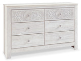 Paxberry Queen Panel Bed with Dresser in Whitewash from Ashley Furniture - Luna Furniture