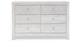 Paxberry Whitewash Queen Panel Bed, Dresser, 2 Chests and 2 Nightstands from Ashley - Luna Furniture