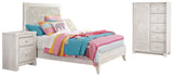 Paxberry Whitewash Full Panel Bed, Chest and Nightstand from Ashley Furniture - Luna Furniture