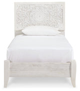 Paxberry Whitewash Twin Panel Bed from Ashley Furniture - Luna Furniture