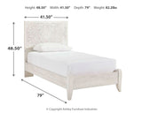 Porter Whitewash King Panel Bed with Mirrored Dresser and Chest from Ashley - Luna Furniture
