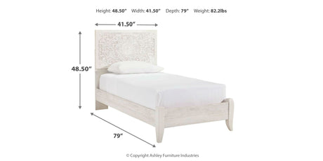 Paxberry Whitewash Twin Panel Bed, Chest and Nightstand from Ashley - Luna Furniture