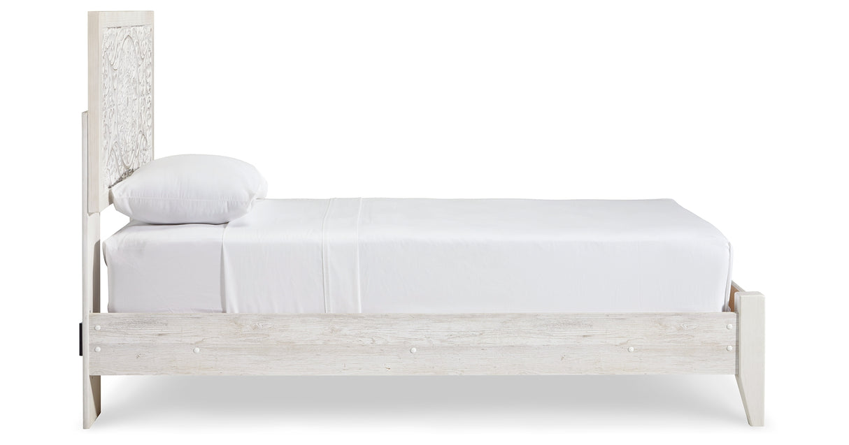 Paxberry Whitewash Twin Panel Bed, Chest and Nightstand from Ashley - Luna Furniture