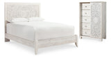 Paxberry Whitewash Queen Panel Bed and Chest from Ashley Furniture - Luna Furniture