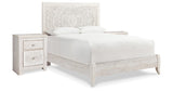 Paxberry Whitewash Queen Panel Bed and 2 Nightstands from Ashley Furniture - Luna Furniture