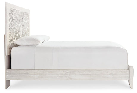 Paxberry Queen Panel Bed with Dresser in Whitewash from Ashley Furniture - Luna Furniture