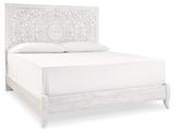 Paxberry Whitewash King Panel Bed from Ashley Furniture - Luna Furniture