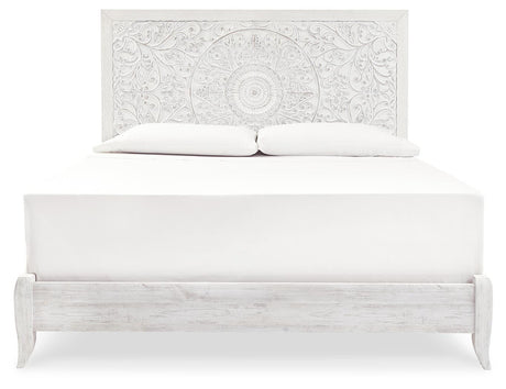 Paxberry Whitewash King Panel Bed from Ashley Furniture - Luna Furniture