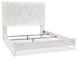 Paxberry Whitewash King Panel Bed from Ashley Furniture - Luna Furniture