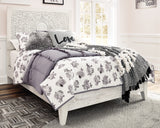 Paxberry Whitewash Full Panel Bed and Nightstand from Ashley - Luna Furniture