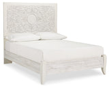 Paxberry Whitewash Full Panel Bed and Nightstand from Ashley - Luna Furniture
