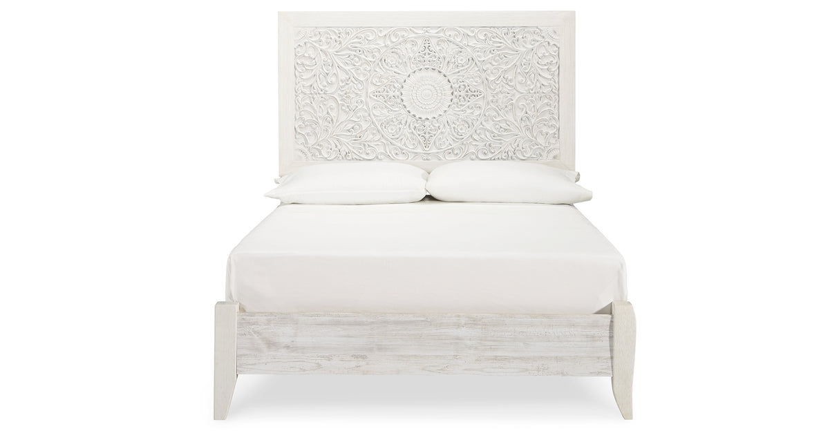 Paxberry Whitewash Full Panel Bed, Chest and Nightstand from Ashley Furniture - Luna Furniture