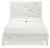 Paxberry Whitewash Full Panel Bed and Nightstand from Ashley - Luna Furniture