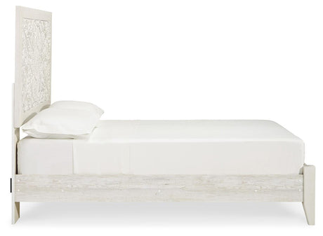 Paxberry Whitewash Full Panel Bed and Nightstand from Ashley - Luna Furniture