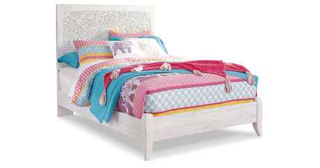 Paxberry Whitewash Twin Panel Bed from Ashley - Luna Furniture