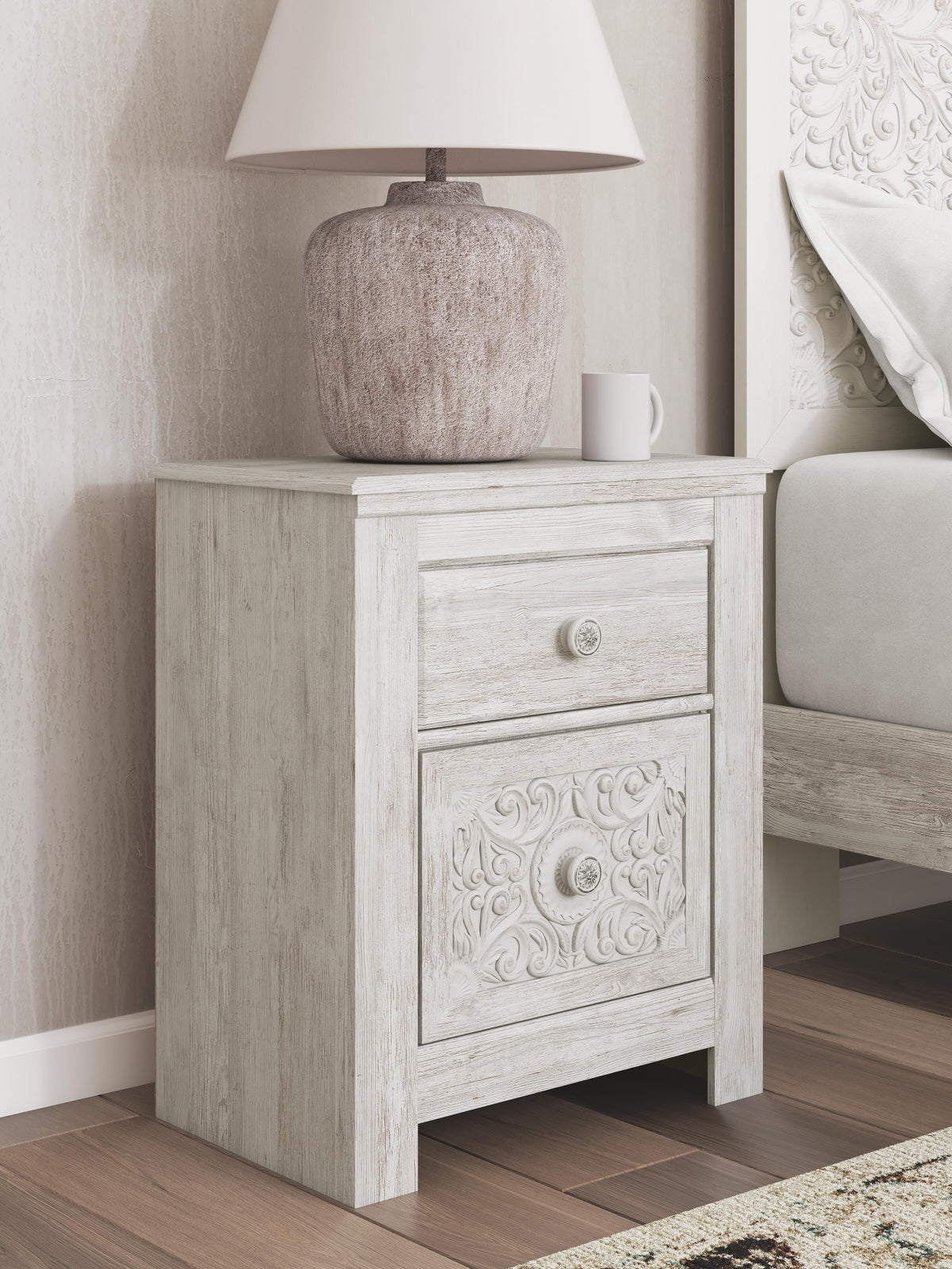 Paxberry Whitewash Nightstand