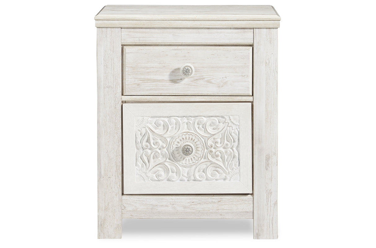 Paxberry Whitewash Nightstand from Ashley Furniture - Luna Furniture