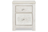 Paxberry Whitewash Queen Panel Bed and 2 Nightstands from Ashley Furniture - Luna Furniture
