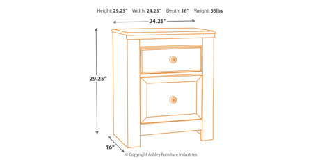 Paxberry Whitewash Full Panel Bed, Chest and Nightstand from Ashley - Luna Furniture