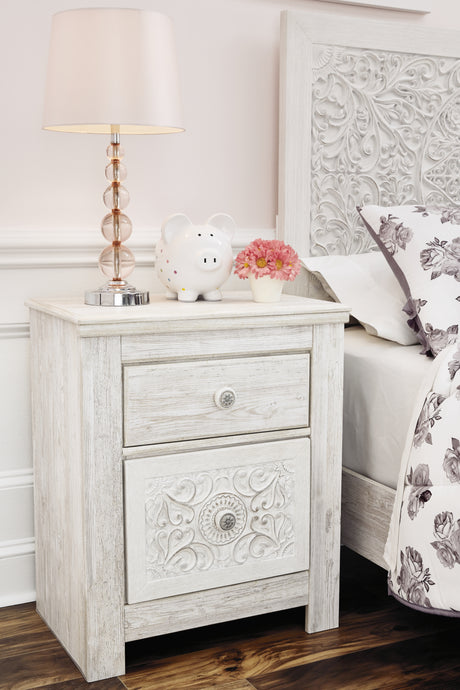 Paxberry Whitewash Nightstand from Ashley - Luna Furniture