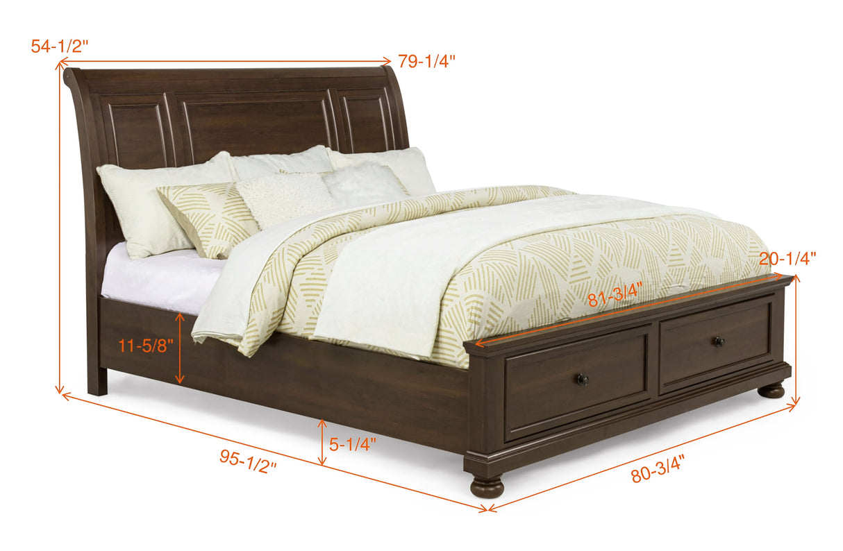 Claribelle Brown Storage Sleigh Bedroom Set from Crown Mark - Luna Furniture