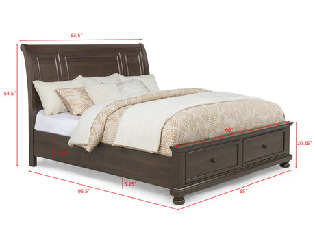 Claribelle Brown Queen Storage Sleigh Bed from Crown Mark - Luna Furniture