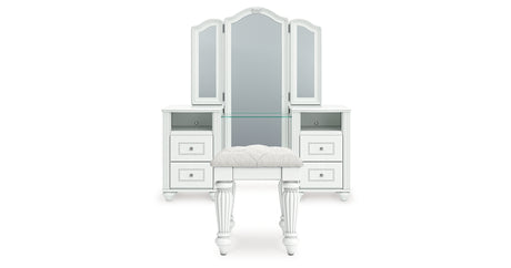 Kozlani Vanity, Mirror and Stool from Ashley Furniture - Luna Furniture