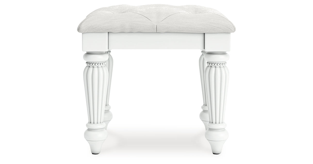 Kozlani White Vanity Stool from Ashley Furniture - Luna Furniture