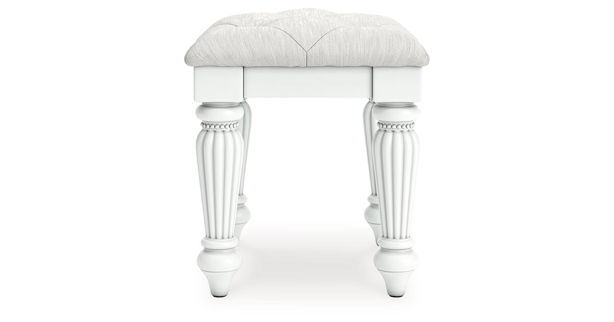 Kozlani White Vanity Stool from Ashley Furniture - Luna Furniture