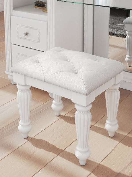 Kozlani White Vanity Stool from Ashley - Luna Furniture
