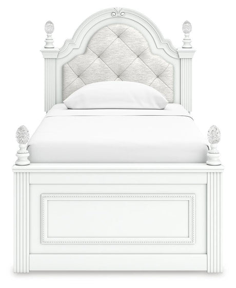 Kozlani White Twin Upholstered Panel Bed with Storage from Ashley Furniture - Luna Furniture