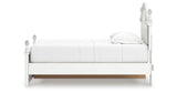 Kozlani Twin Upholstered Panel Storage Bed with Mirrored Dresser and Nightstand in White from Ashley - Luna Furniture