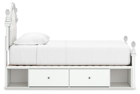 Kozlani White Twin Upholstered Panel Bed with Storage from Ashley Furniture - Luna Furniture